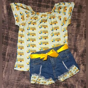 Girl's  School Bus Matching Set size 10/12